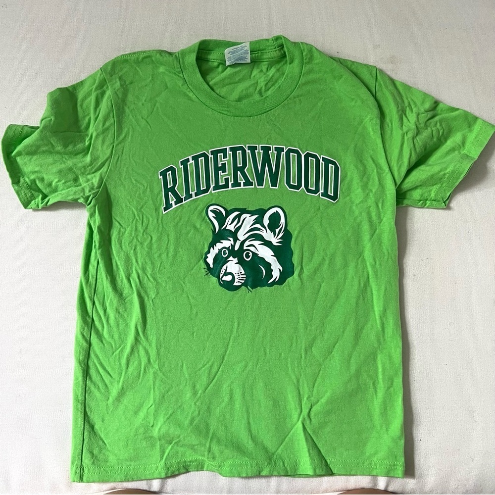 Kids Boys Girls Lime Bright Green Riderwood Skunks Short Sleeve Tshirt Size S